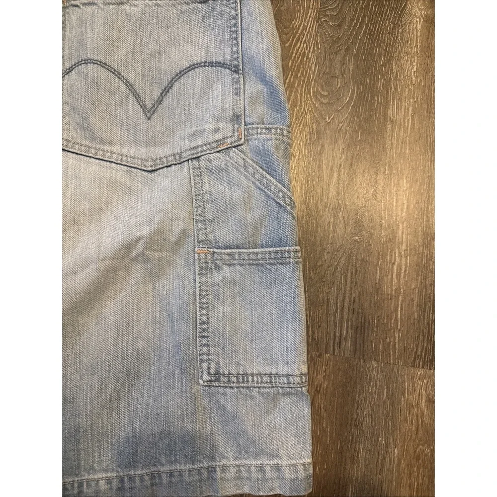 VTG Y2K Levis Carpenter Denim Shorts Mens 36 Light Wash Blue Utility Workwear